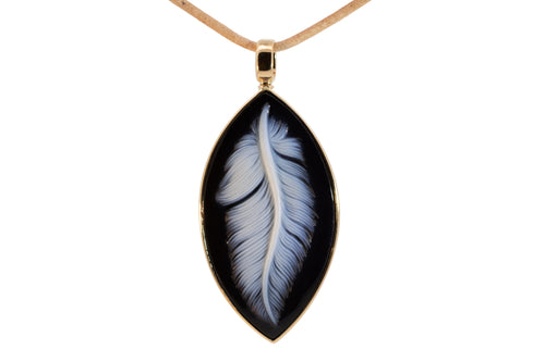 Pendant "White Twin Feather"