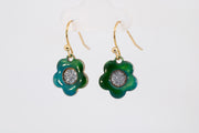 Emaille Ohrringe "Green Flower"