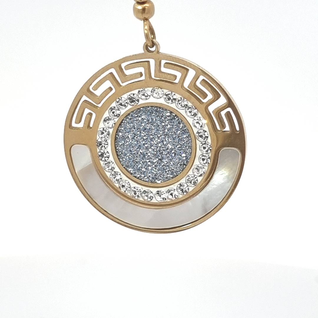 Stahl Ohrringe "Osmium Perlmutt"