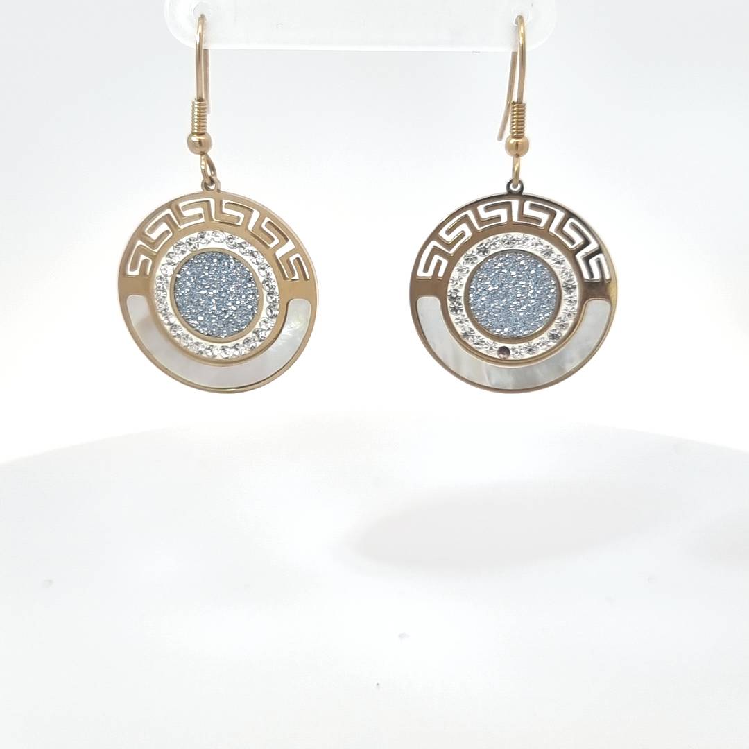 Stahl Ohrringe "Osmium Perlmutt"