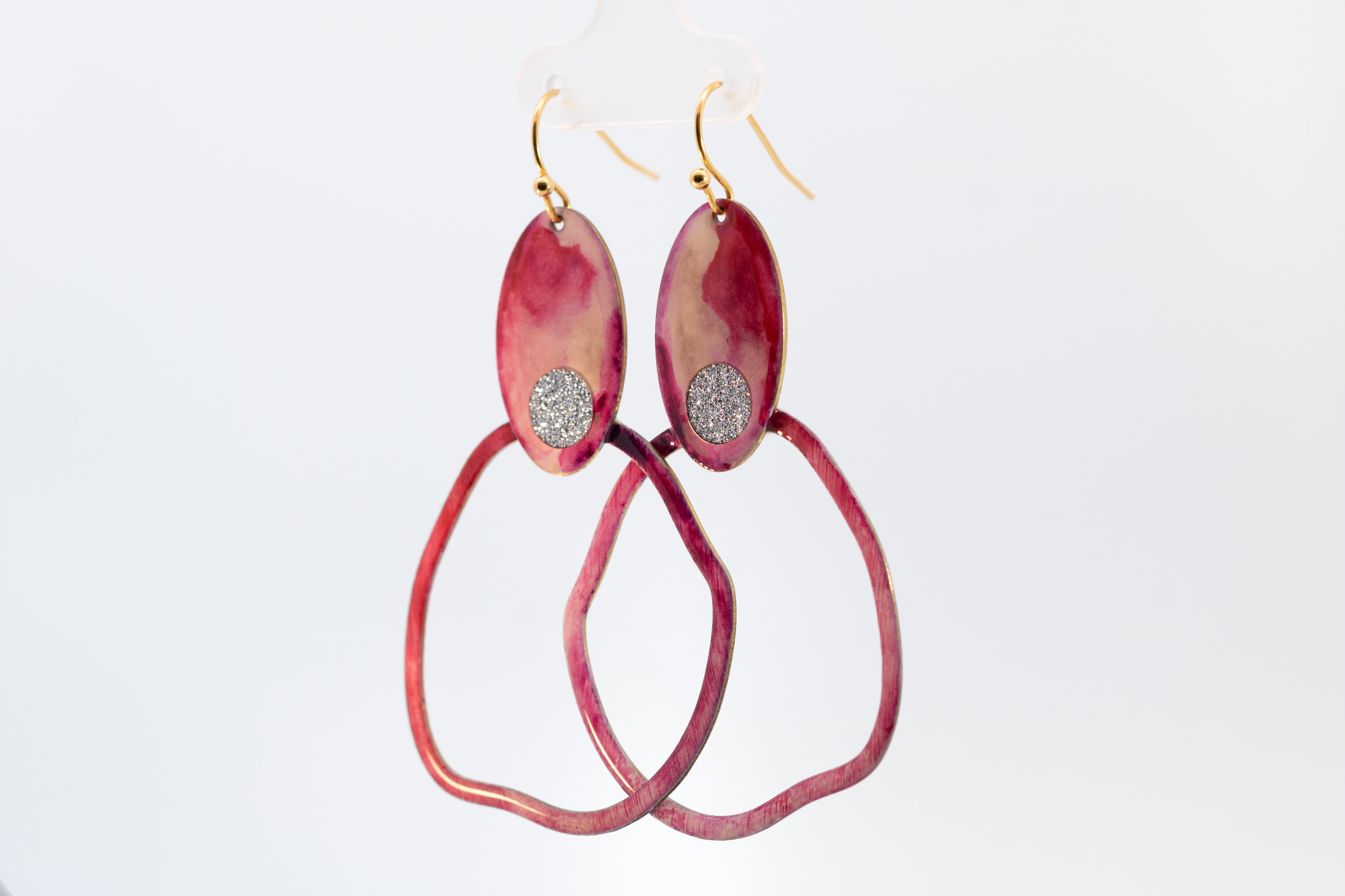 Emaille Ohrringe "Pink Bubble"